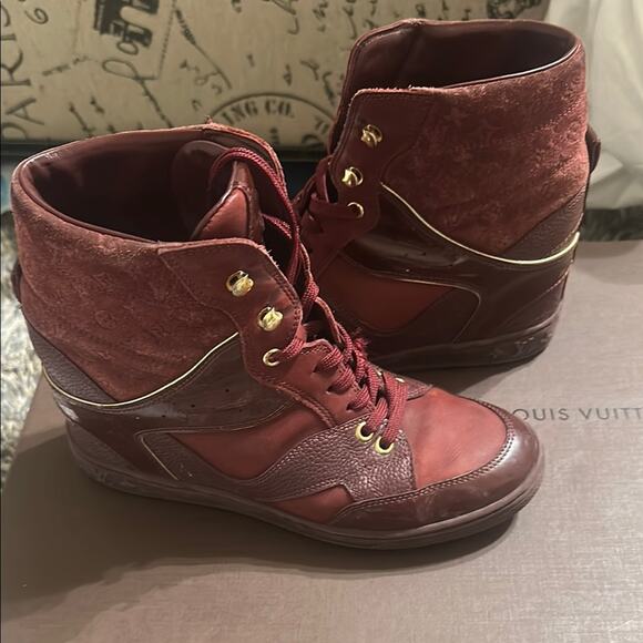 Louis Vuitton Rust Brown Leather Suede Bootie Sneaker w/Box Size IT 36 - Picture 6 of 8